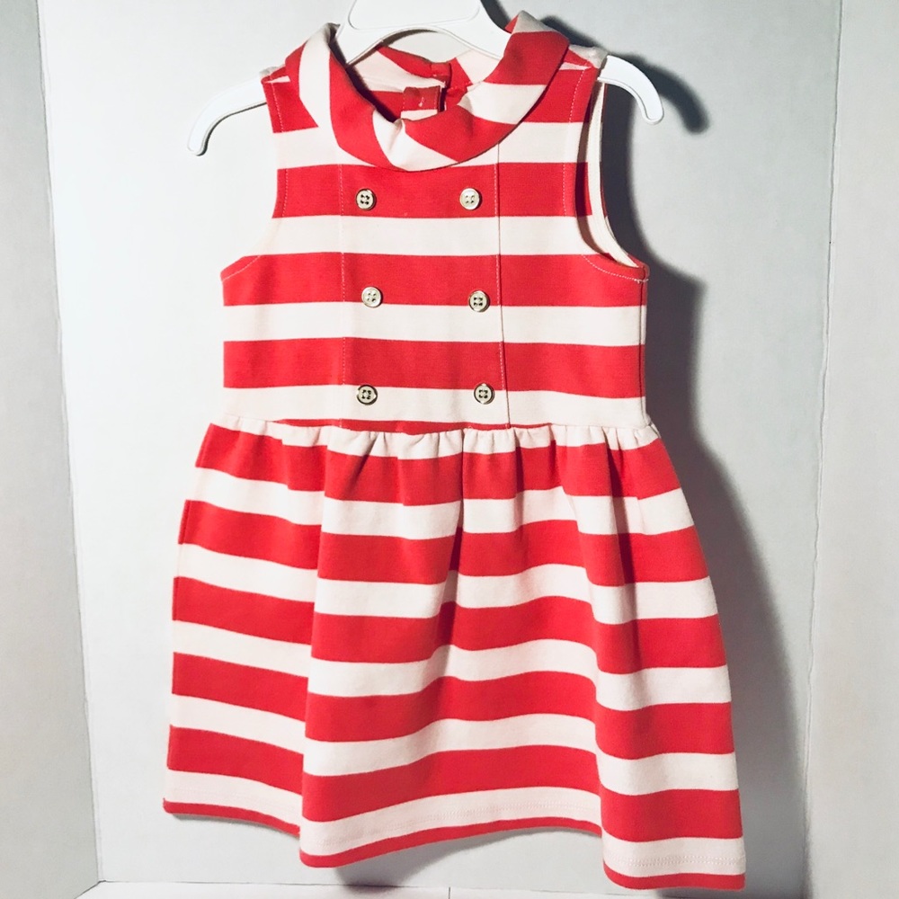 Janie and Jack Pink and White Striped Dress Size 2